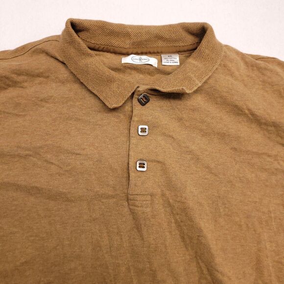 Linea Uomo Casual Collared Long Sleeve Polo Shirt Adult Mens Size 2XL Brown - Picture 1 of 9